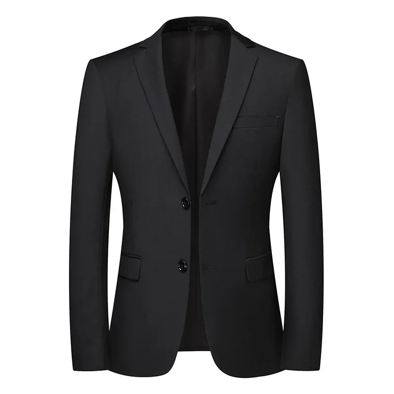 Blazer Homme Couleur Unie Mode Affaires Style Britannique Travail Professionnel Mariage Costume Garçon d'Honneur Veste Blazer