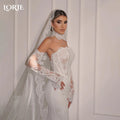 LORIE Robes de mariée sirène élégantes en dentelle pour femmes, robes de mariée sans manches à dos ouvert, robes de mariée grande taille personnalisées