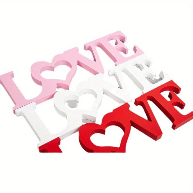 1 pc Décoration « LOVE » en lettres, Articles d'artisanat en bois, Sculptures et Ornements – Parfait pour une décoration de mariage, d'anniversaire, et pour la décoration des lettres