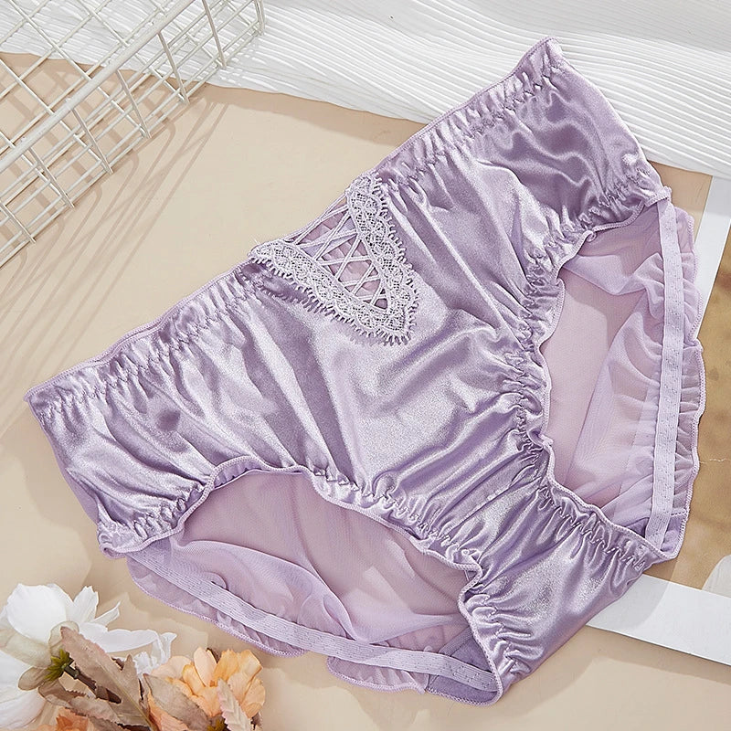 Culotte sexy pour femmes, culotte en dentelle grande taille, lingerie évidée respirante, sous-vêtements en coton à l'entrejambe pour femmes