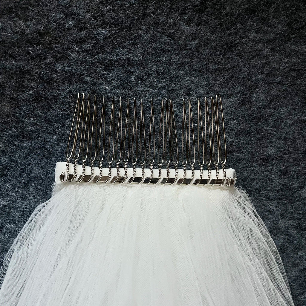 Cover face Real Photo 3m two Layer Wedding Veil With Comb White Lace Edge Bridal Veils Ivory Appliqued Cathedral Wedding Veil