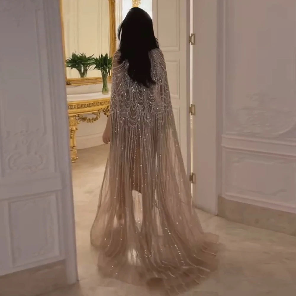Robes de soirée personnalisées, robe de bal de luxe sexy, Caftan, robe de mariée nude, formelle, élégante et exquise, robe de soirée de haute qualité pour femmes