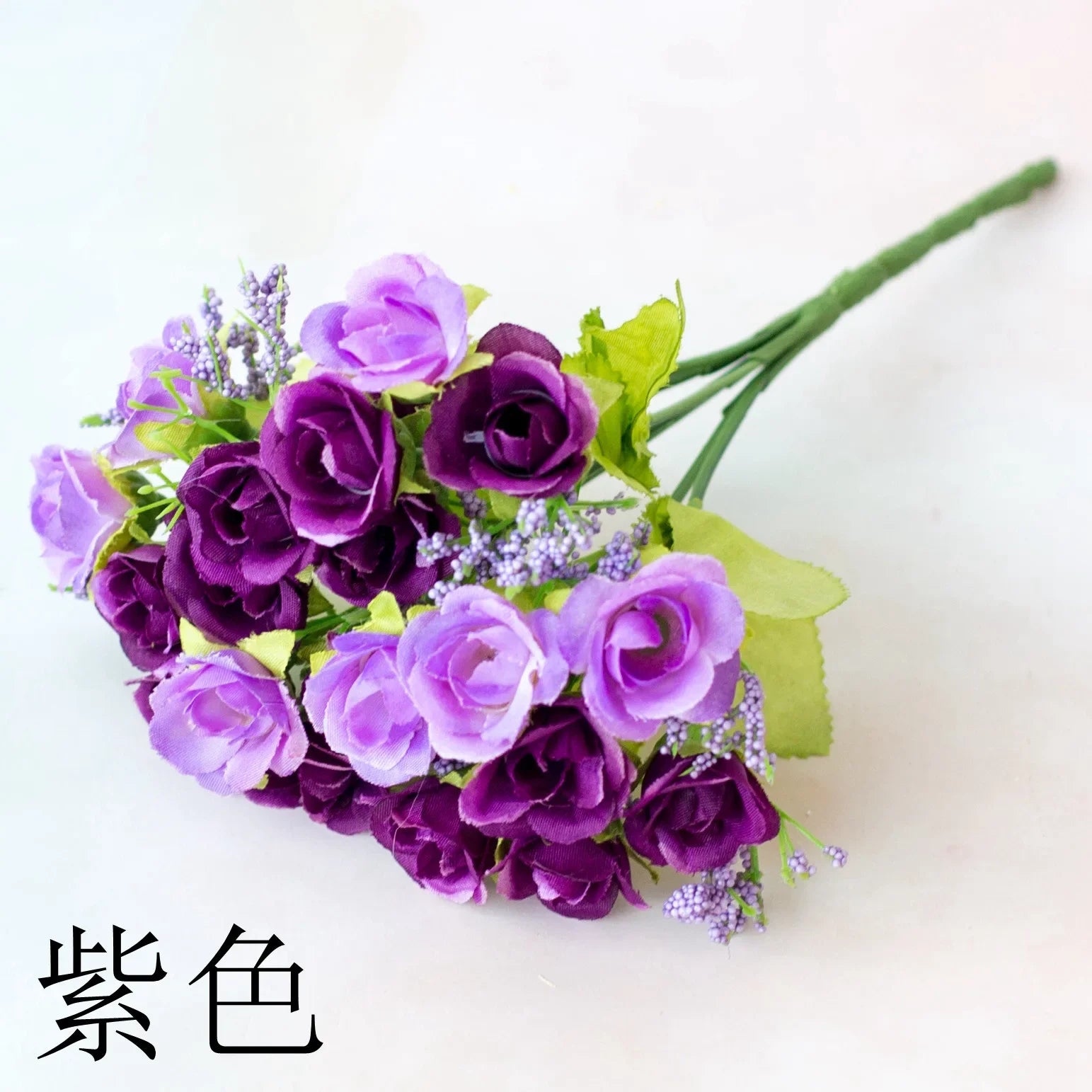 Bouquet de roses artificielles diamant – 21 fleurs, 7 tiges