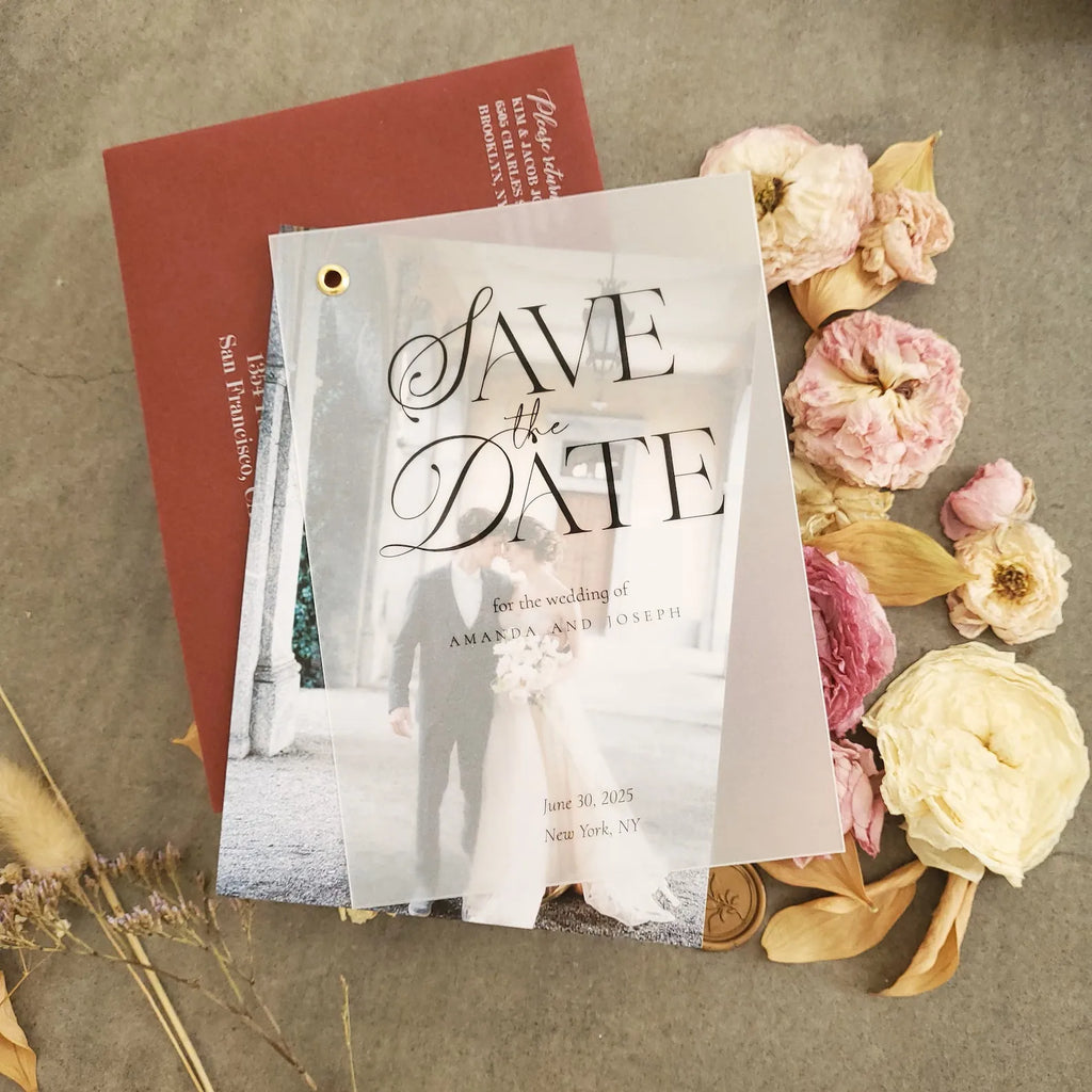 Faire-part de mariage élégant et personnalisé avec papier calque, annonce de mariage, fiançailles, nom personnalisé, fournitures de fête