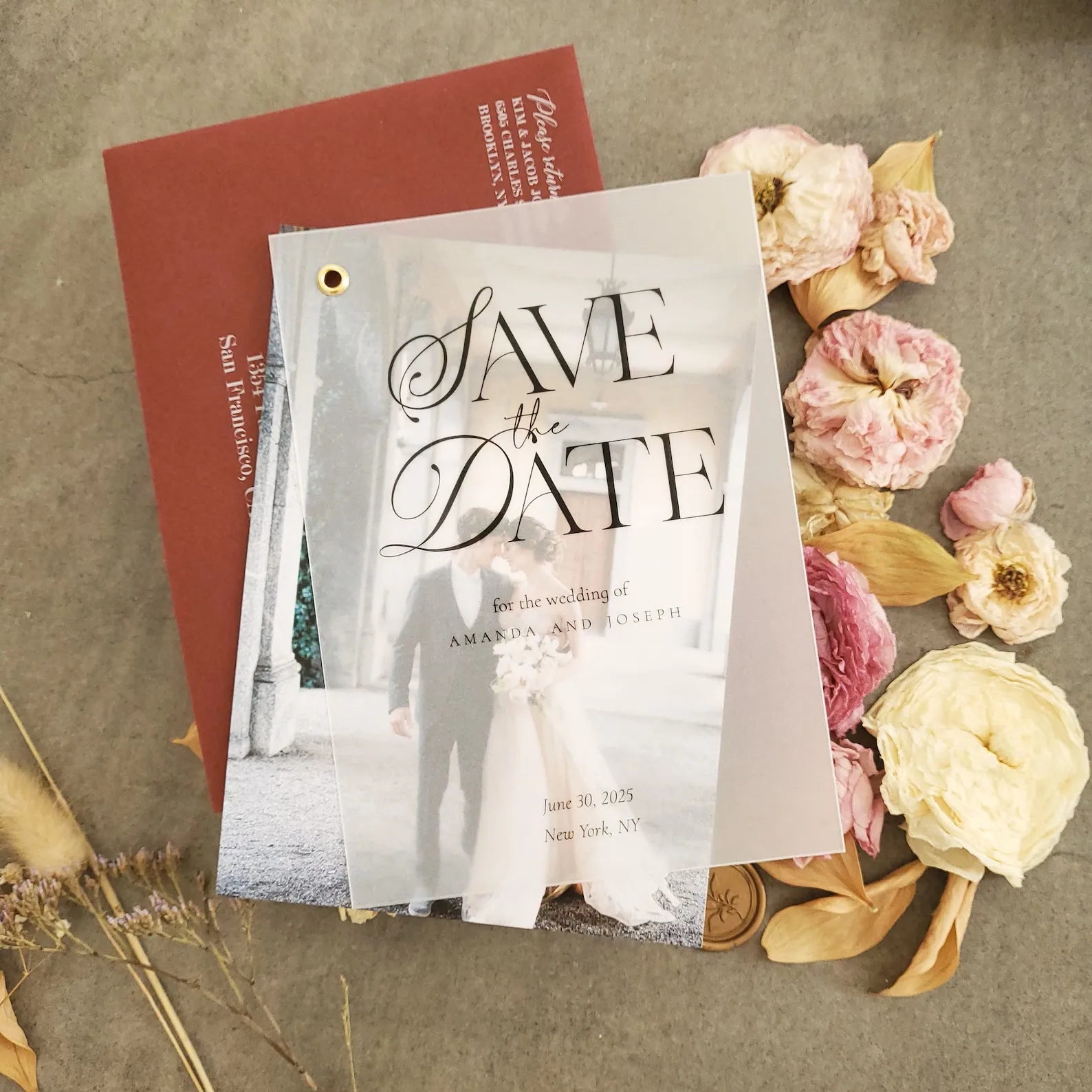 Faire-part de mariage élégant et personnalisé avec papier calque, annonce de mariage, fiançailles, nom personnalisé, fournitures de fête