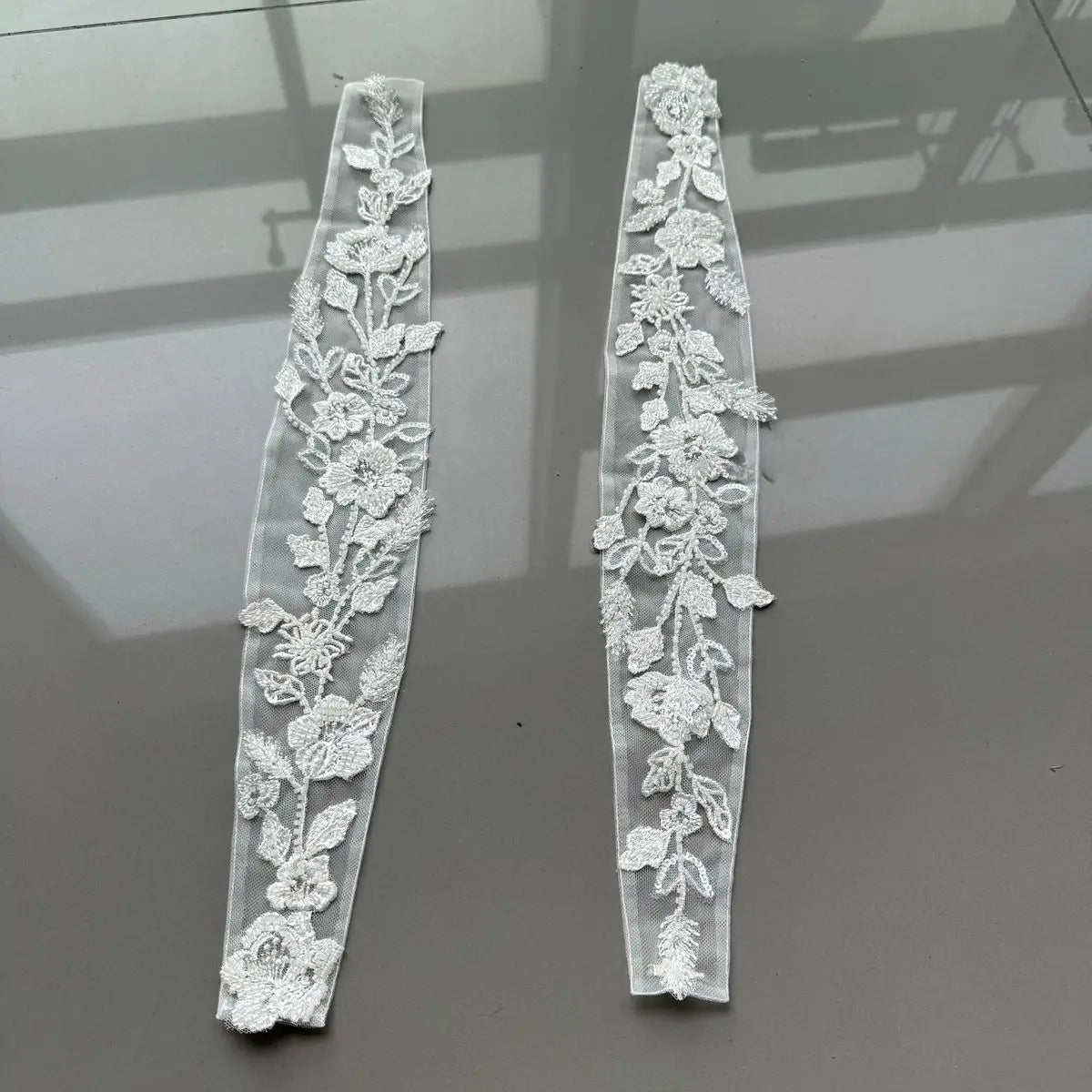 Exquisite Detachable Handcrafted Beaded Cap Sleeve Lace Straps for Wedding Dresses Bridal Accessories