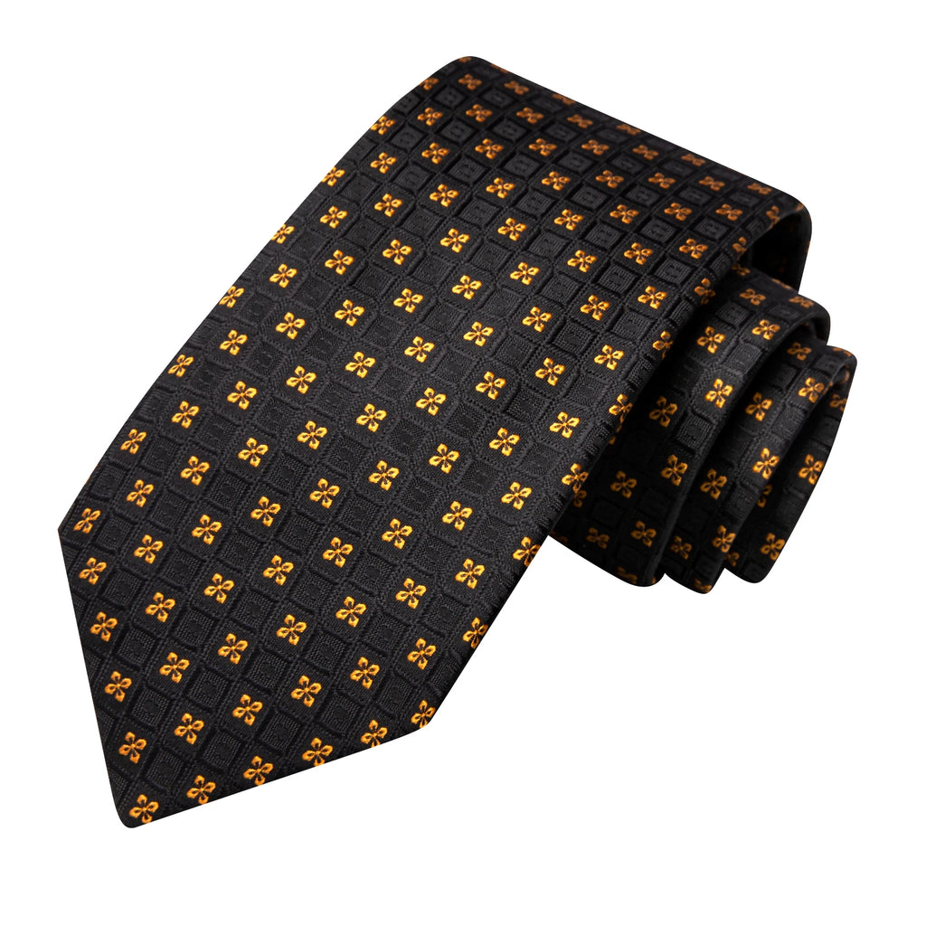 Silk Necktie Gift Set | Groom & Groomsmen Wedding Tie with Pocket Square & Cufflinks