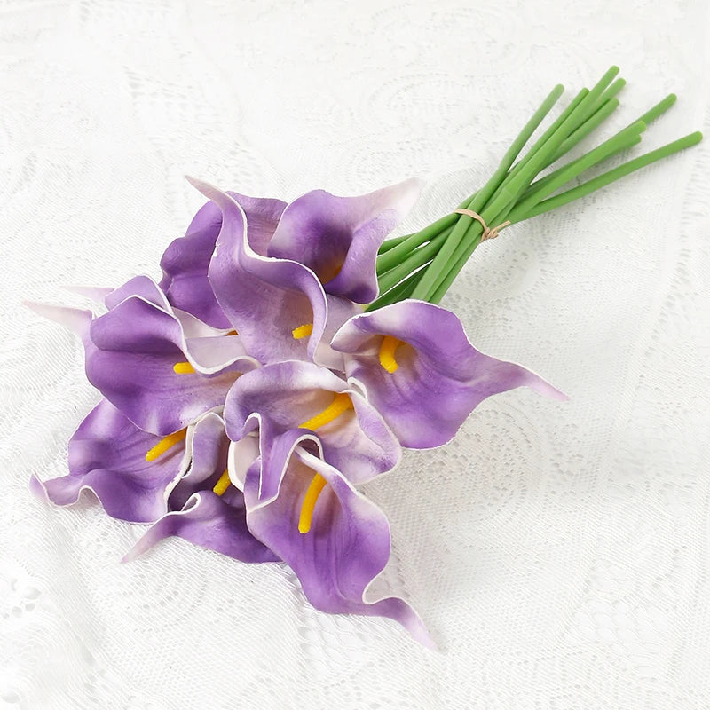 Bouquet de mariée artificiel de callas — 6 tiges, 40 cm