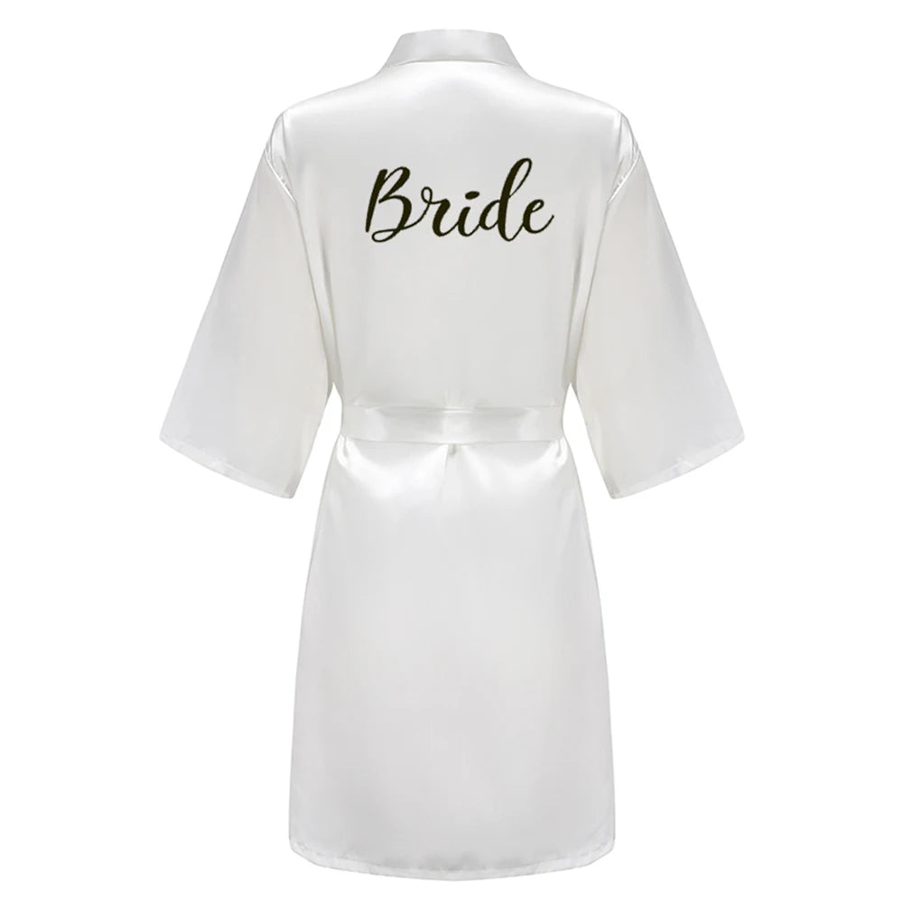 Peignoirs de mariée pour femmes, cadeaux de fête prénuptiale, robe de demoiselle d'honneur, nuisette en satin de soie, kimono sexy d'été, robe de chambre.