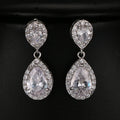 Romantic Cubic Zircon Dangle Drop Earrings — Bridal Wedding Jewelry