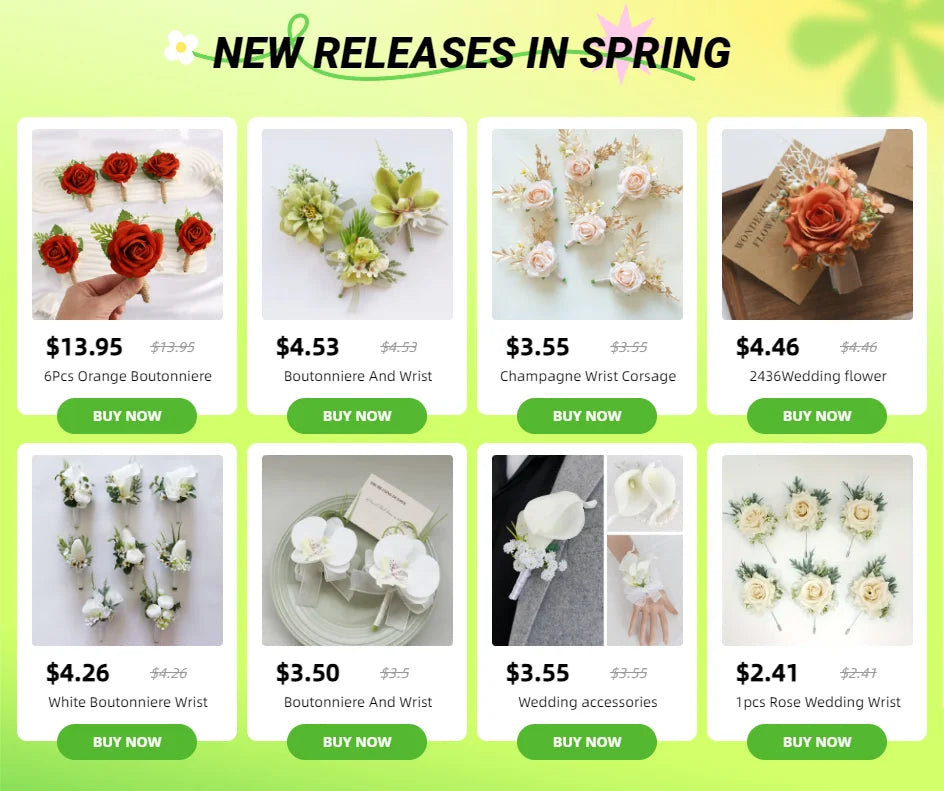 Wedding Boutonniere & Corsage | Silk Flower Pin for Groom, Groomsmen & Guests
