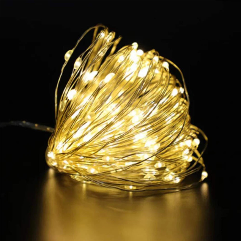 Guirlande Lumineuse LED USB, Fil de Cuivre, Éclairage Féérique, Lumières d'Ambiance pour Fêtes, Mariages, Noël, Décoration Extérieure.
