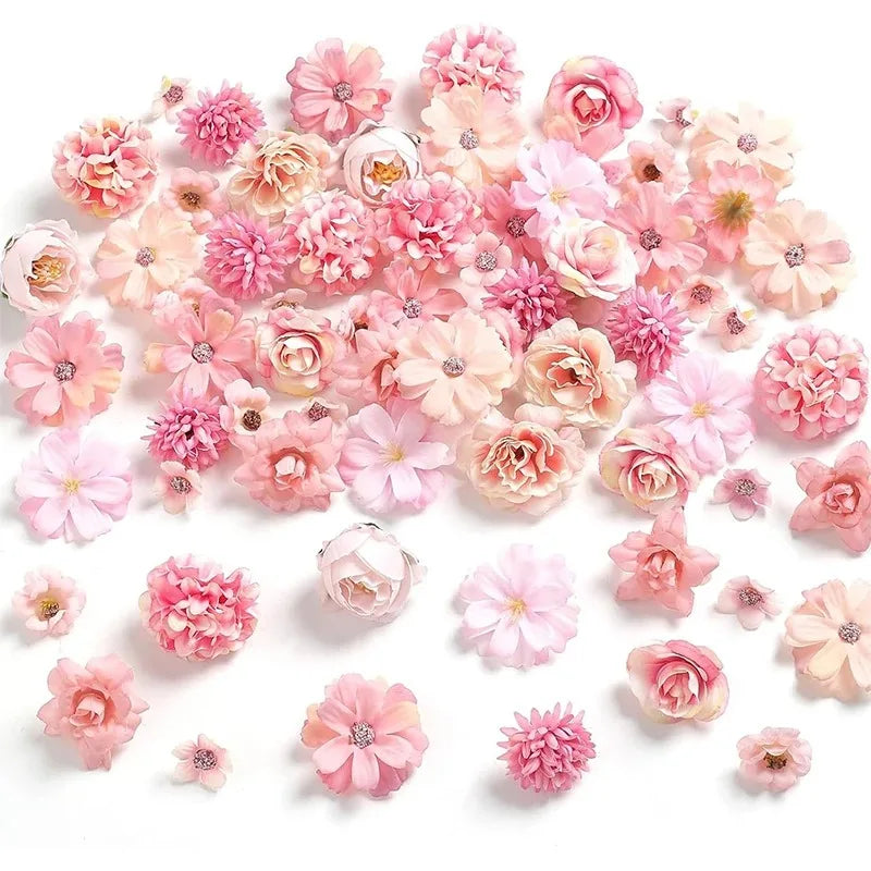 Têtes de fleurs de roses en soie pour mariage et décoration (lot de 20)