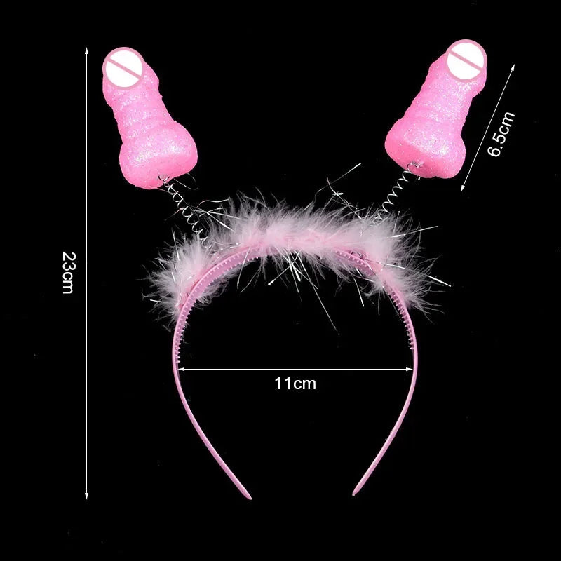 1/2/3 Pièces Drôle Bandeau Pénis Tiara Enterrement Vie Jeune Fille Fournitures Nuit Enterrement Vie Célibataire Serre-tête Filles Future Mariée Décoration Mariage Nouveauté