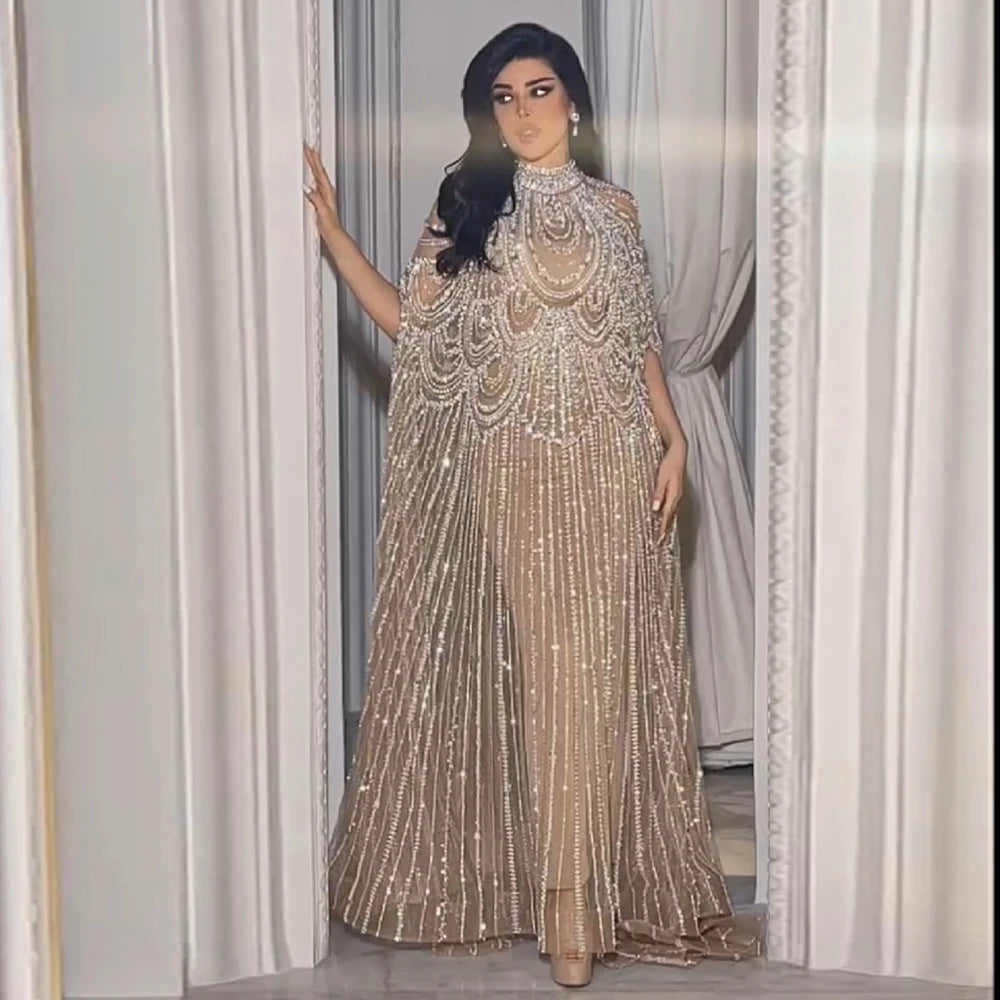 Robes de soirée personnalisées, robe de bal de luxe sexy, Caftan, robe de mariée nude, formelle, élégante et exquise, robe de soirée de haute qualité pour femmes