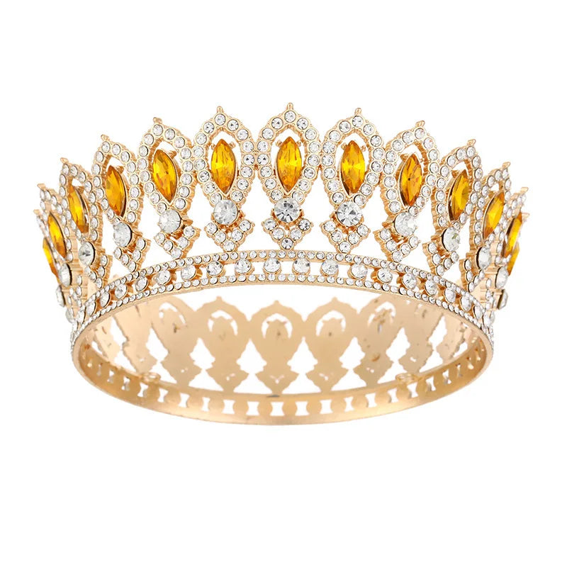 Couronnes et diadèmes de reine pour femmes, mariage, fête, diadème rond complet, couronne de mariée, bijoux de cheveux, cadeaux d'anniversaire