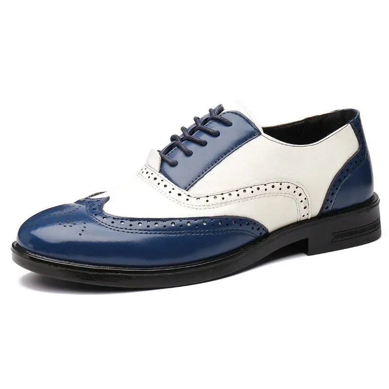 Chaussures habillées multicolores pour hommes Chaussures en cuir rétro pour hommes Chaussures d'affaires baroques pour hommes Chaussures décontractées Oxford pour hommes Erkek Ayakkabı