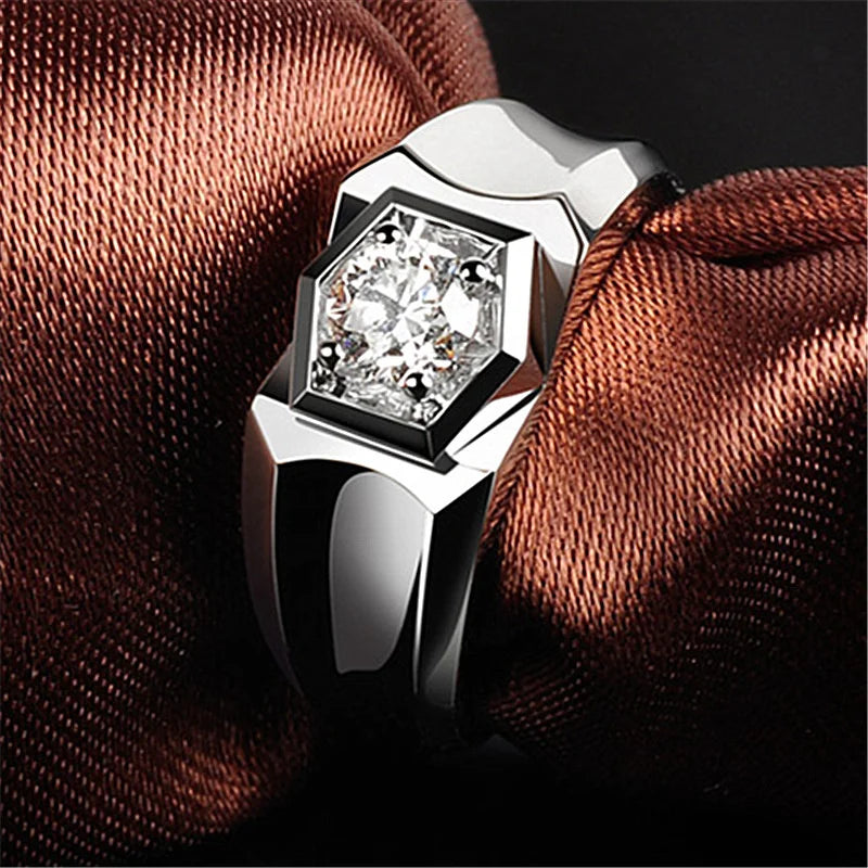 Bague de doigt simple et ajustable pour homme, accessoire de mariage pour le marié, bague tendance en argent 925, bijou masculin, cadeau pour petit ami