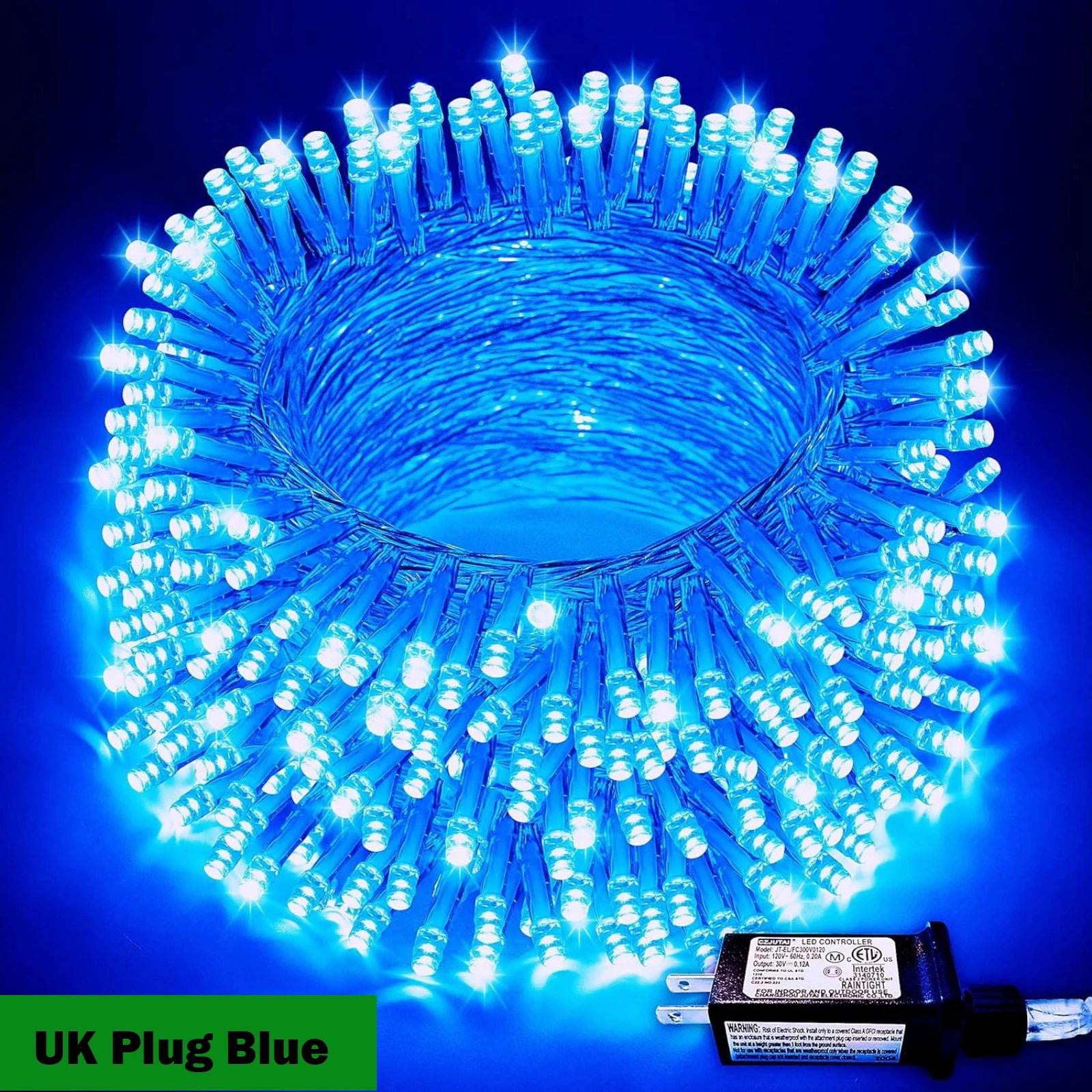 Guirlande lumineuse 24V 100/800LED 8 Modes Étanche Bleu Blanc Chaud RVB Lumières de Noël Fées pour Cour Fête Mariage Décoration