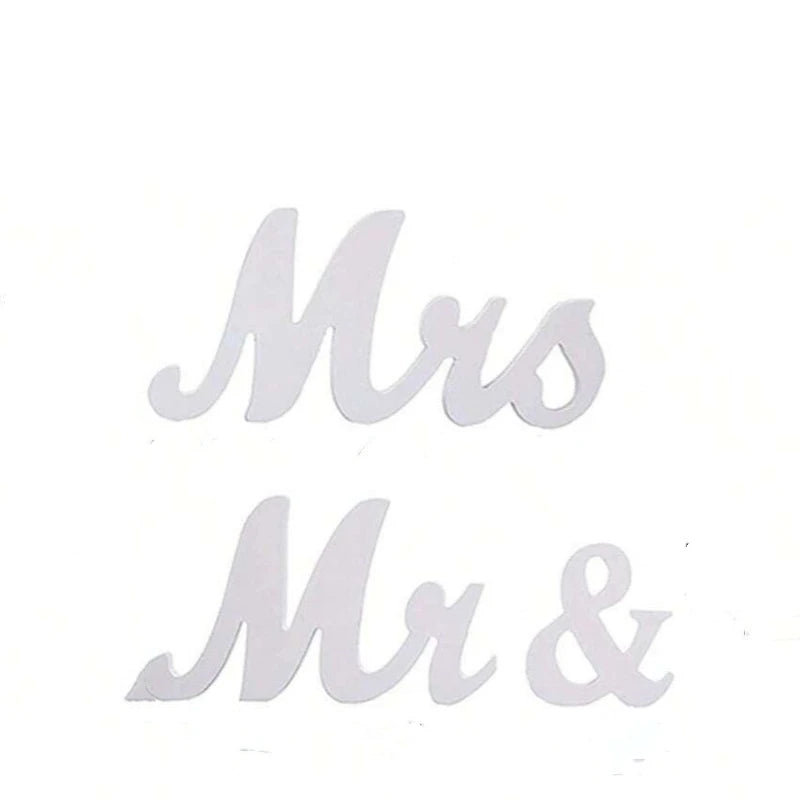 Décorations de mariage en lettres en bois, accessoires de décoration de personnages 3D pour les activités de mariage de M. et Mme, fête de célibataires, décoration à faire soi-même
