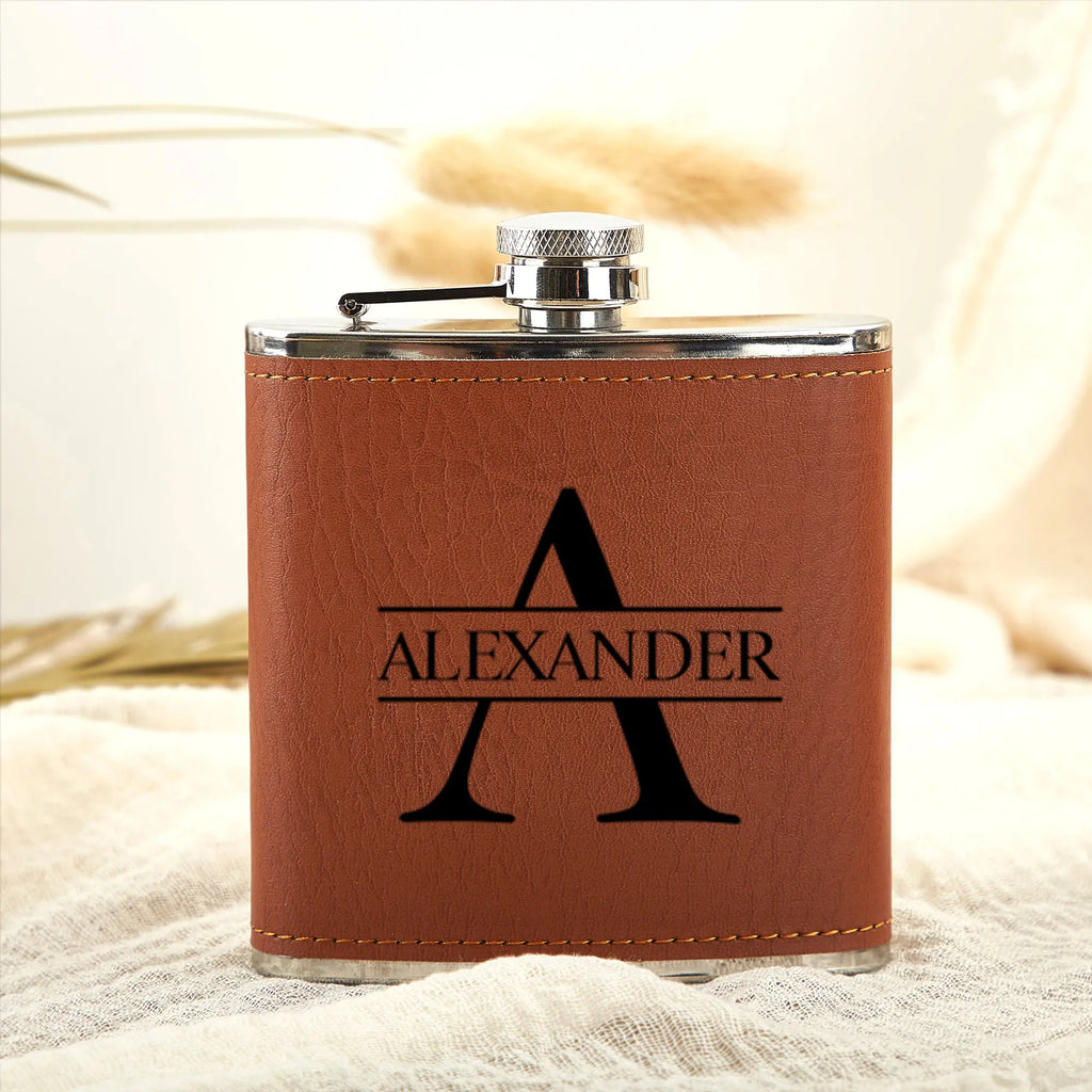 Personalized Engraved Hip Flask – Groomsmen & Best Man Gift | 6oz with Gift Box