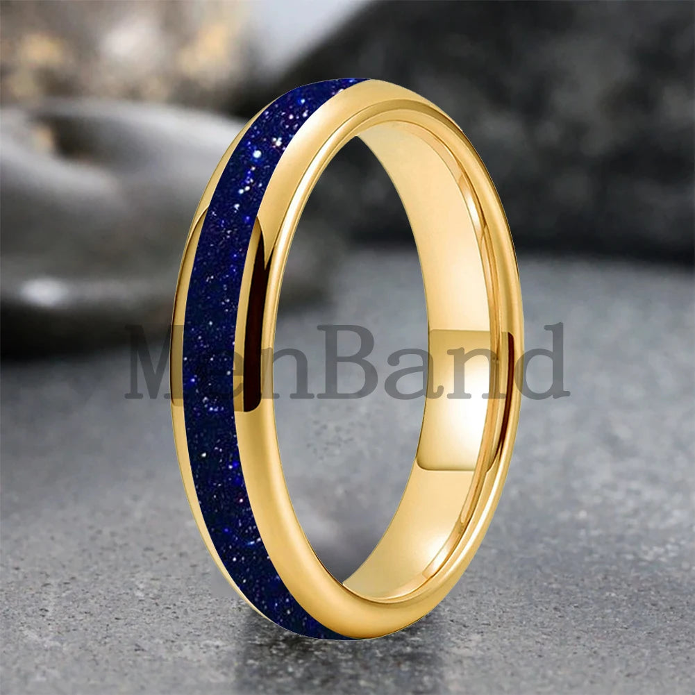 Bague de mariage pour homme 4/6/8mm - Bague en carbure de tungstène avec sable galactique concassé Espace cosmique Bague de mariage unisexe Bague de fiançailles Pour lui