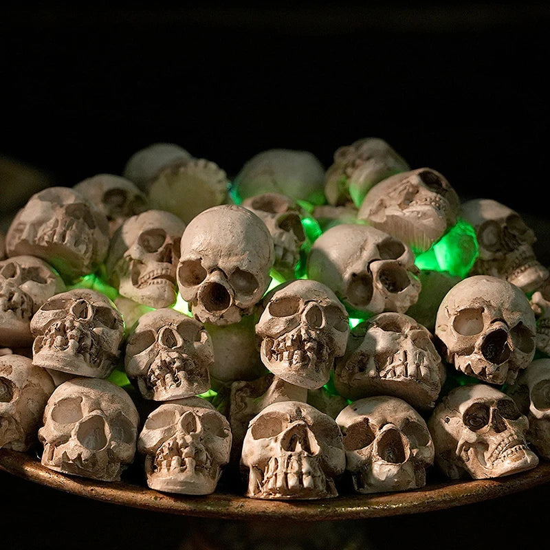 20 sculptures de crânes gothiques à collectionner, décoration d'Halloween, ornement de squelette, paysage, jardin, pot de fleurs, décoration de table de fête