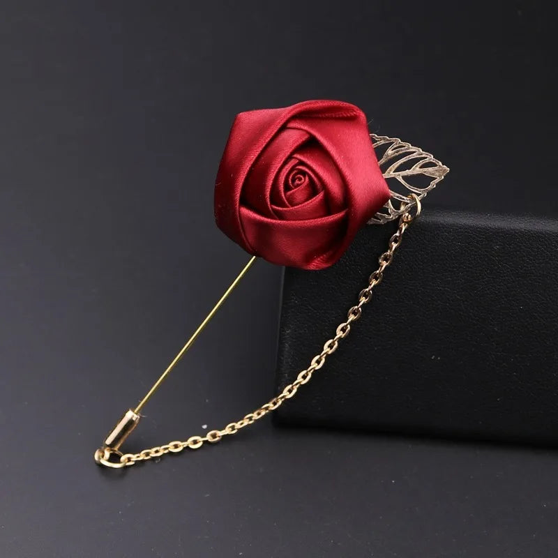 Groom & Groomsmen Boutonniere Corsage – Wedding Suit Buttonhole Accessory