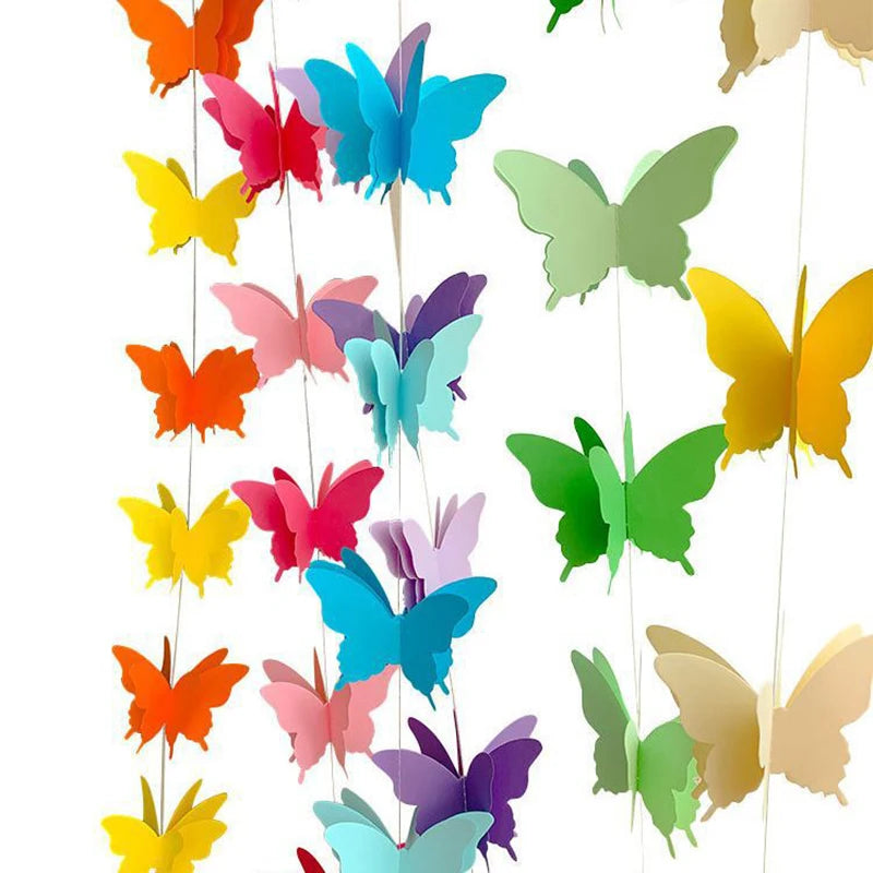 3M Serpentins 3D Papillon Graduel Forme Papier Chaîne Fleur Fête D'anniversaire Décoration Fête De Mariage Décoration Approvisionnement