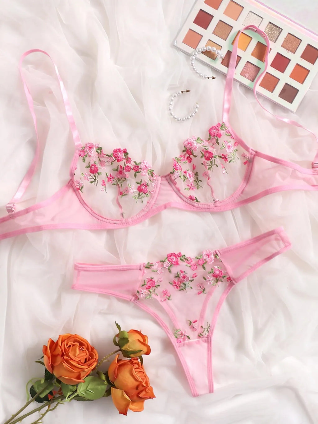 New Candy-colored Fairy Lingerie Underwear Transparent Lace Exotic Set See-Through Delicate Bilizna Sexy Fancy Intimate Push Up