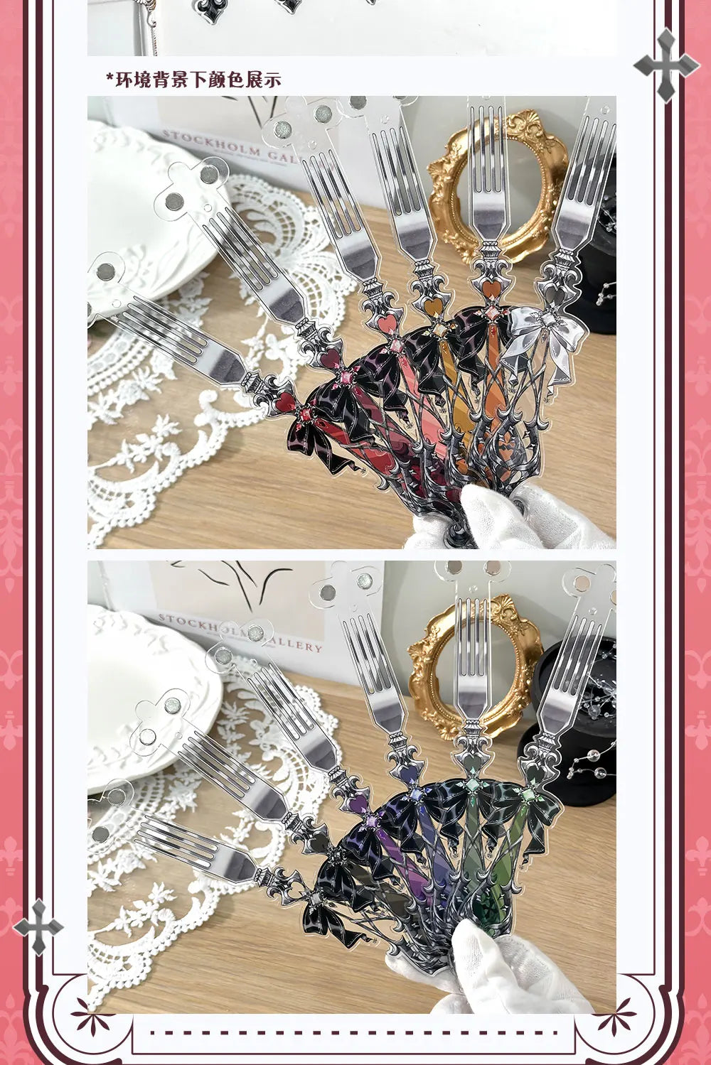 Horloge créative en acrylique style gothique, produits ACG, horloge pour prendre des photos, accessoires de décoration ACG, accessoires de cosplay, costumes, badge