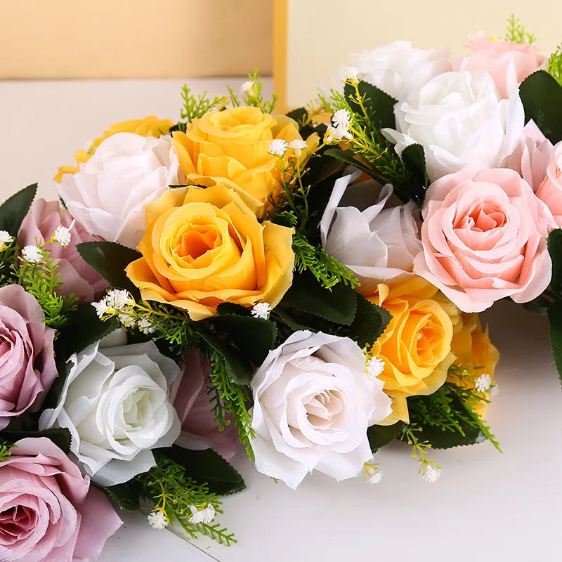 Boule de fleurs en soie pour centres de table de mariage et d'événements