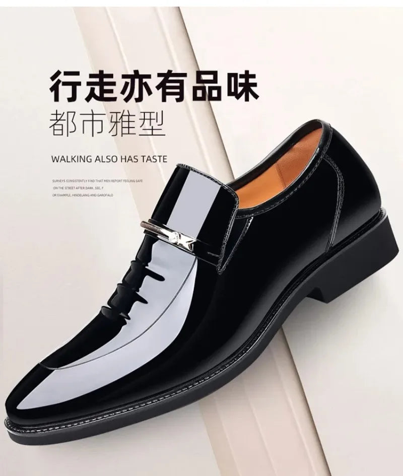 Chaussures habillées pour homme Pointures 38-49, Mocassins formels à haut brillant, Chaussures de mariage de luxe, Chaussures de conduite décontractées et confortables pour hommes