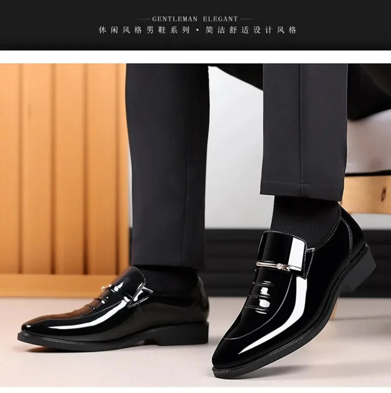 Chaussures habillées pour homme Pointures 38-49, Mocassins formels à haut brillant, Chaussures de mariage de luxe, Chaussures de conduite décontractées et confortables pour hommes