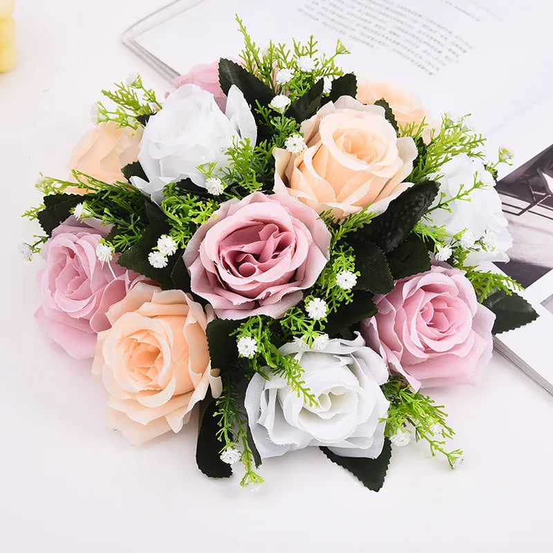 Boule de fleurs en soie pour centres de table de mariage et d'événements