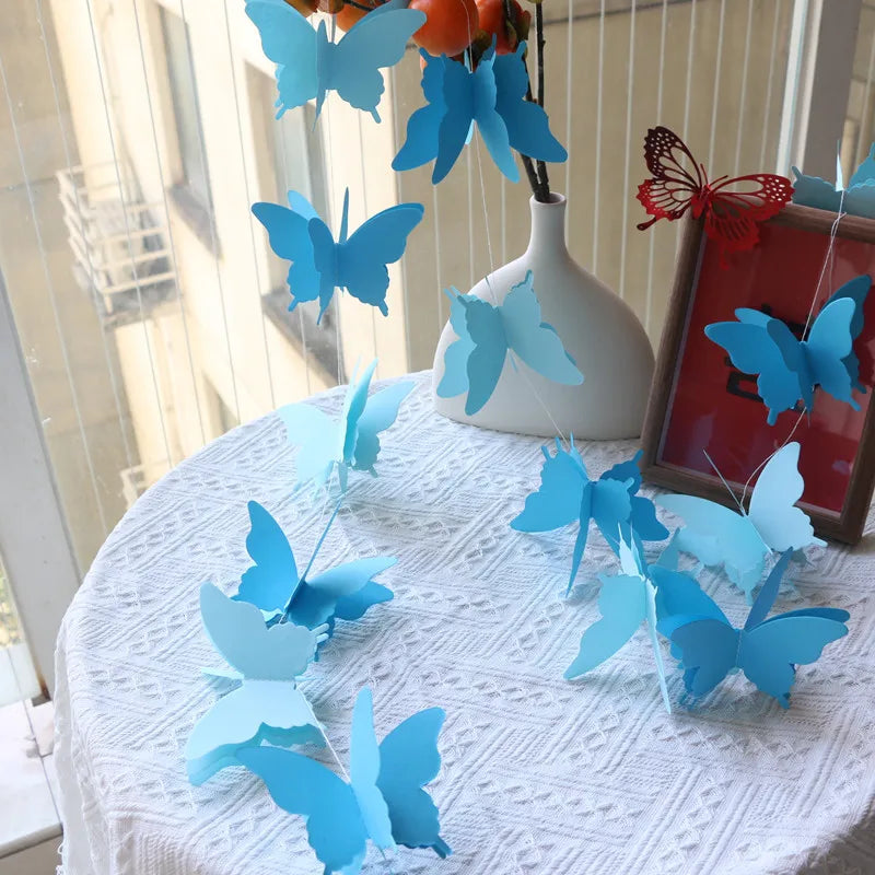 3M Serpentins 3D Papillon Graduel Forme Papier Chaîne Fleur Fête D'anniversaire Décoration Fête De Mariage Décoration Approvisionnement