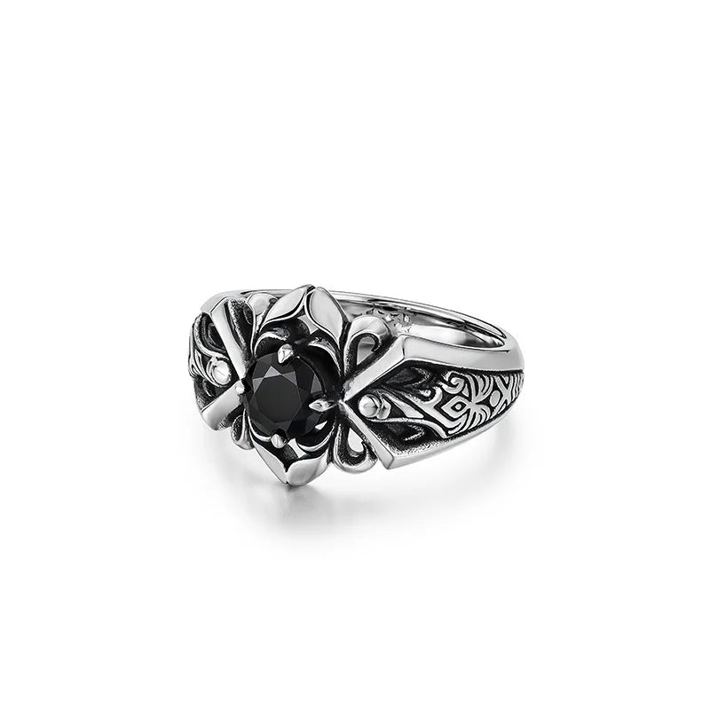 QEENKISS Bagues ouvertes vintage en argent sterling 925 pour hommes, cadeaux d'anniversaire, de mariage, de fête, de Noël pour le marié, le père, le petit ami RG7093