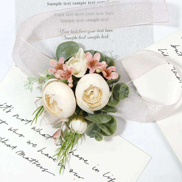 Wedding Boutonniere & Corsage | Silk Flower Pin for Groom, Groomsmen & Guests