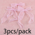 (3 pièces/paquet) 22,3*14,5cm Ruban en organza à bord perlé et nœud, dentelle, décoration de mariage, fleurs, emballage cadeau, accessoires vestimentaires