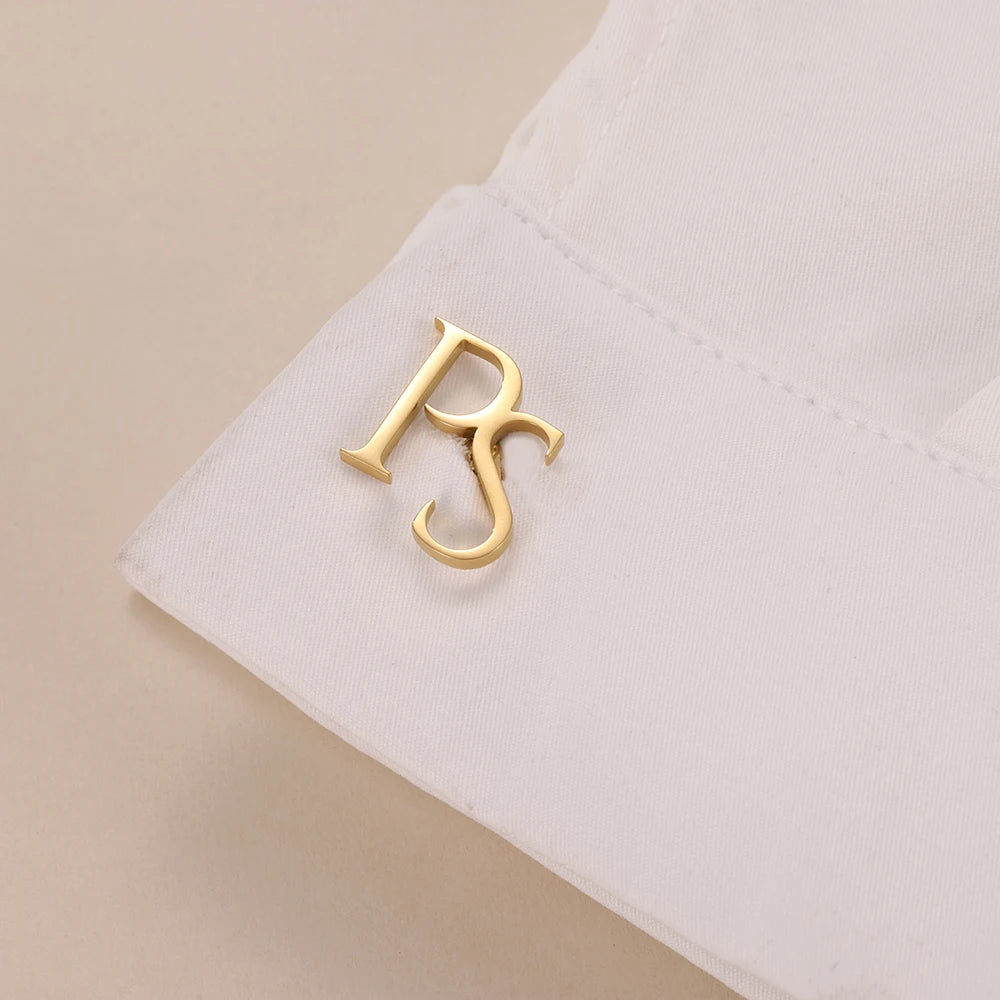Personalized Initial Cufflinks for Men | Custom Monogram Groom & Wedding Gift