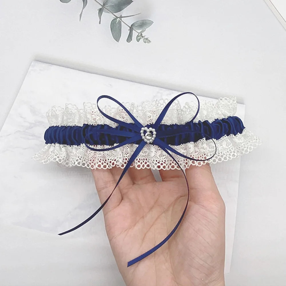 New Bride's Wedding Garter, Diamond Bow, Lace Garter, Women's Leg Accessories, Wedding Party Garter