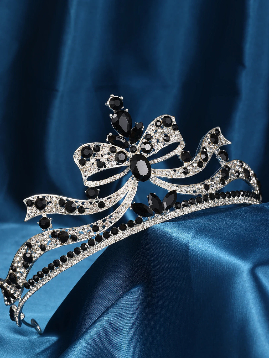 Accessoires pour femmes - Bandeaux de mariage - Bijoux de cheveux pour fiançailles - Serre-têtes en forme de nœud - Tiaras romantiques - Diadèmes de concours de beauté