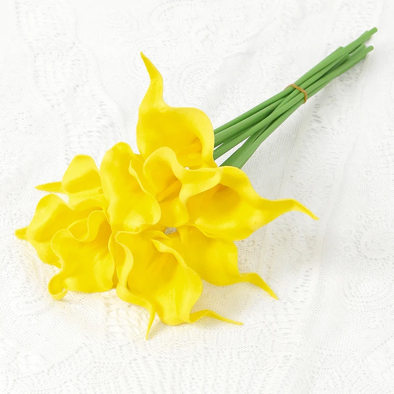 Bouquet de mariée artificiel de callas — 6 tiges, 40 cm