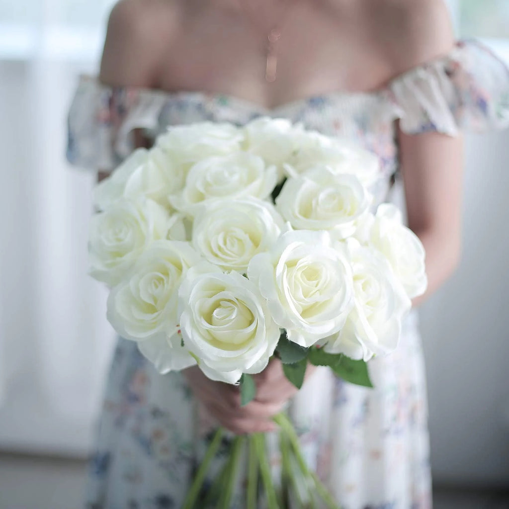 Bouquet de Mariée en Soie Rose Fleur Artificielle — Prêt à Offrir et à Bricoler