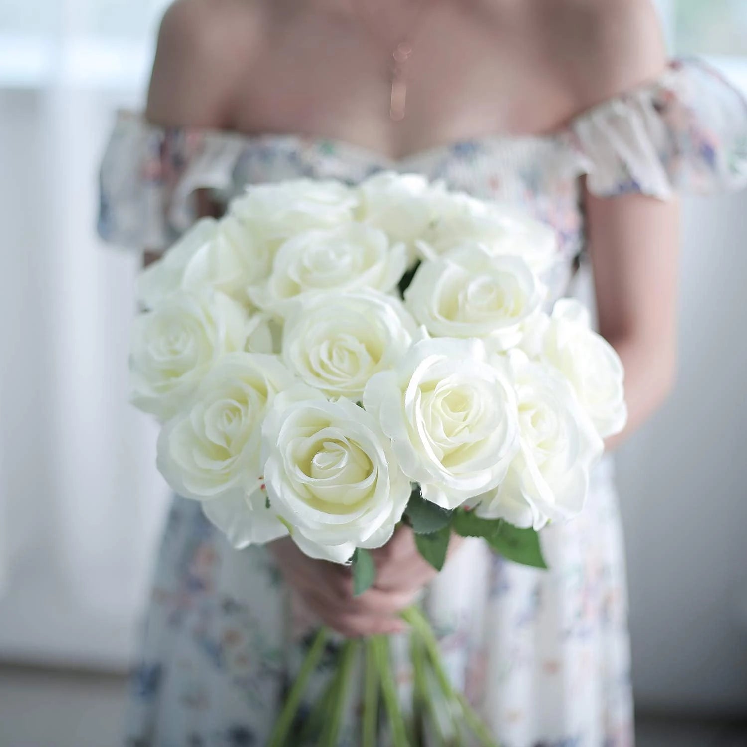 Bouquet de Mariée en Soie Rose Fleur Artificielle — Prêt à Offrir et à Bricoler