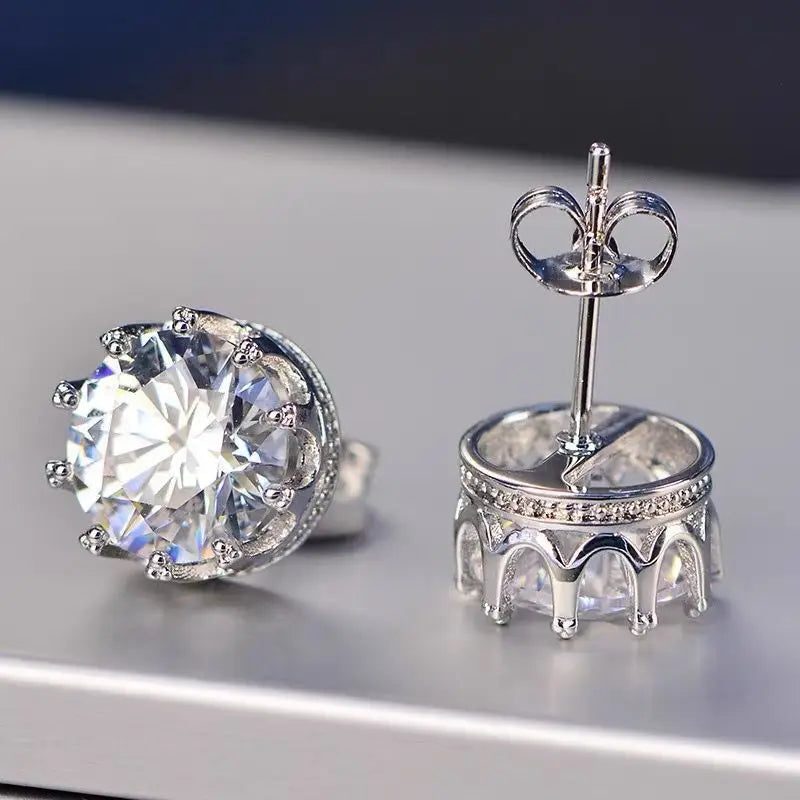 Boucles d'oreilles clous classiques en Zircon 5A de luxe — Argent sterling 925