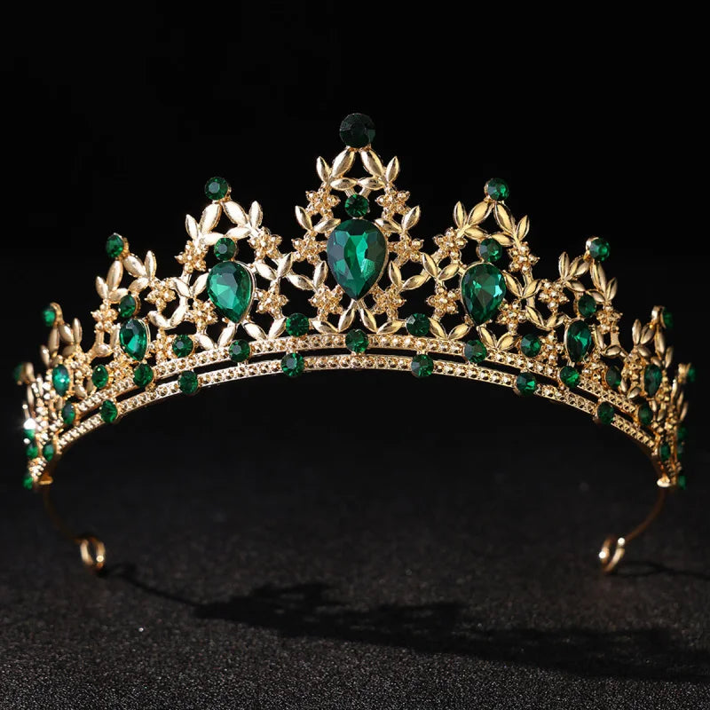 Couronne de Luxe Vintage en Cristal Accessoires de Cheveux de Mariée Style Palais Bandeaux de Fête pour Noël Nouvel An Banquet Soirées