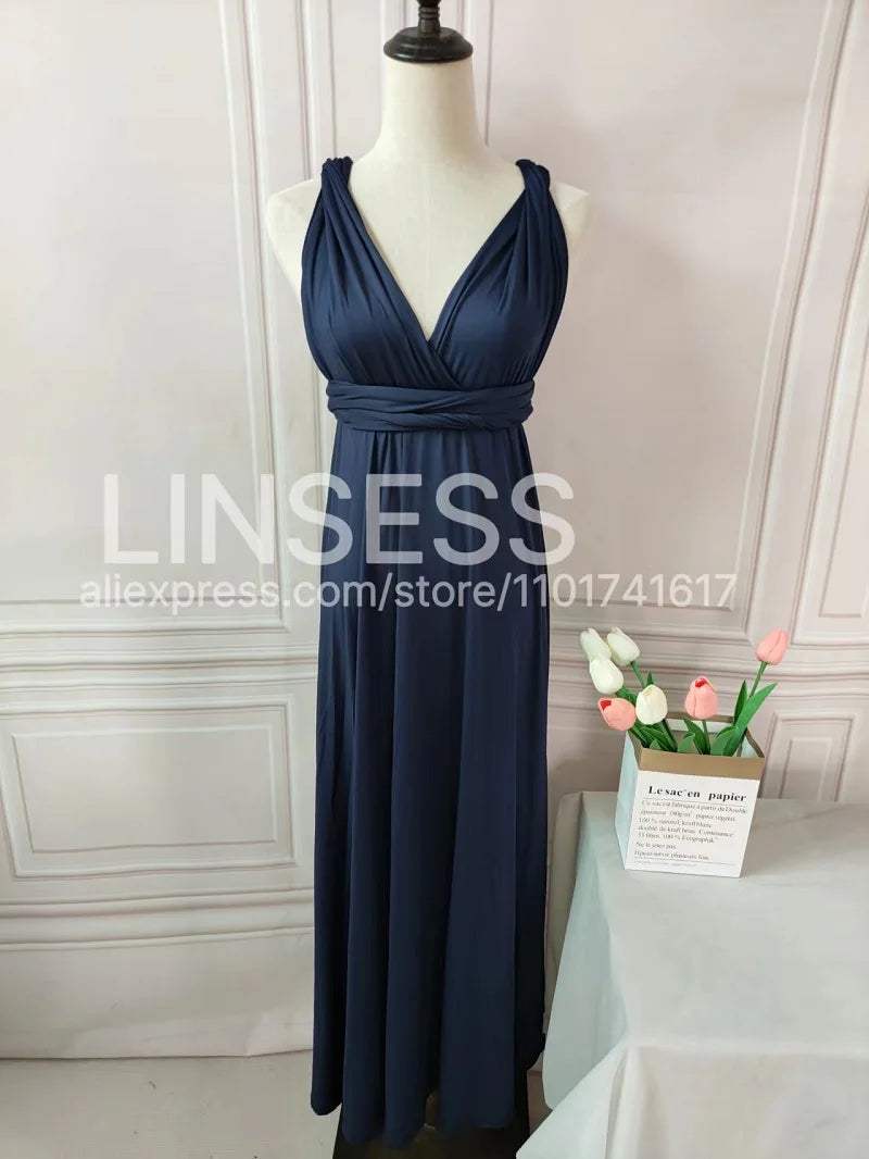 Robe de demoiselle d'honneur, robe longue vert olive de demoiselle d'honneur, robe convertible pour cortège nuptial, robe infinie multivoies, robe sur mesure