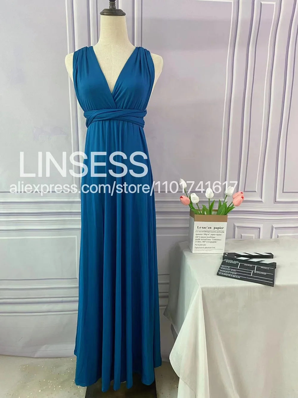 Robe de demoiselle d'honneur, robe longue vert olive de demoiselle d'honneur, robe convertible pour cortège nuptial, robe infinie multivoies, robe sur mesure