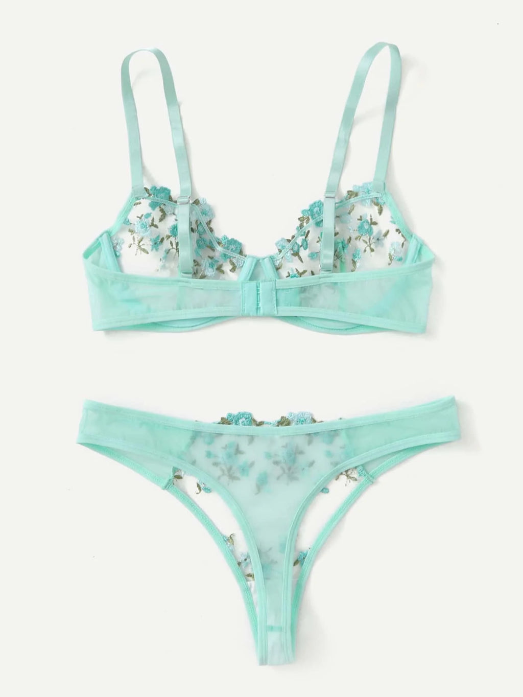 Lingerie Sexy Broderie Florale Sous-Vêtements Dentelle Transparente Court Kits de Soins de la Peau Ensemble Fée Délicate Femme 2 Pièces